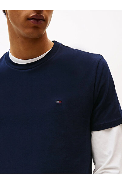 Tommy Hilfiger Erkek Marka Etiketli Bisiklet Yaka Ve Kısa Kollu Şık Görünüşlü Günlük Kullanıma Uygun