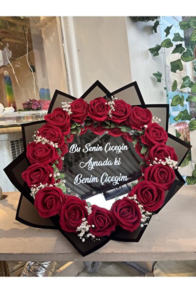 sevdaçiçekevi Yapay Aynalı Gül Buketi