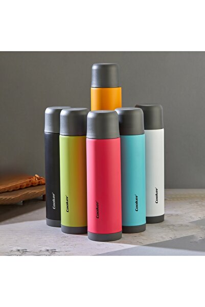 Go İthalat 0.75 لتر ترمس ملون من الستانلس ستيل - غطاء مقاوم للتسرب = كوب (537...