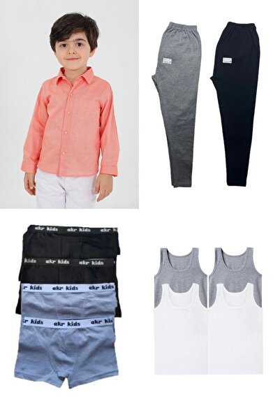 Pi Giyim Children's Set of 4 |   1 Shirt 4 Boxers 4 Undershirts 2 Underwear