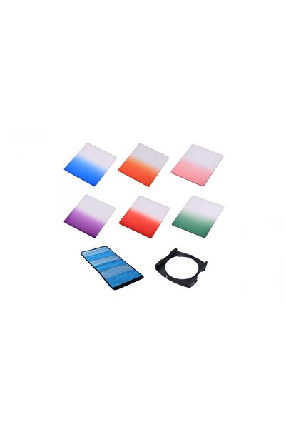 Generic Kit de 6 filtre de culoare gradate + suport compatibil cu Cokin P