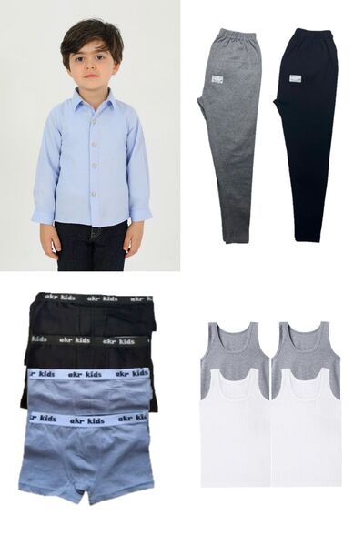 Pi Giyim Set de 4 pentru copii |   1 cămașă 4 boxeri 4 maiouri 2 lenjerie de ...