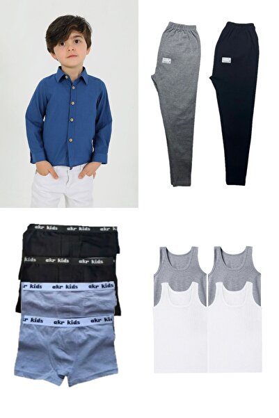 Pi Giyim Set de 4 pentru copii |   1 cămașă 4 boxeri 4 maiouri 2 lenjerie de ...