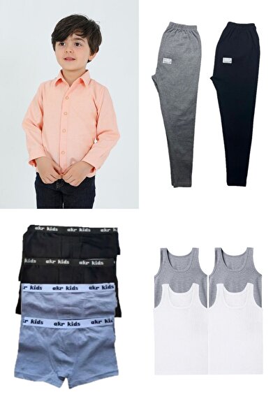 Pi Giyim Children's Set of 4 |   1 Shirt 4 Boxers 4 Undershirts 2 Underwear