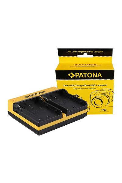 Patona Încărcător dual pentru Panasonic DMW-BLF19 Lumix DMCGH3 DMC-GH3 DMCGH3A DMC-GH3A incl. Micro USB K