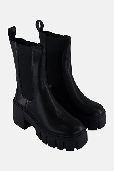 Steve Madden Women Ballistic Slip On Mid Calf Boots, Black