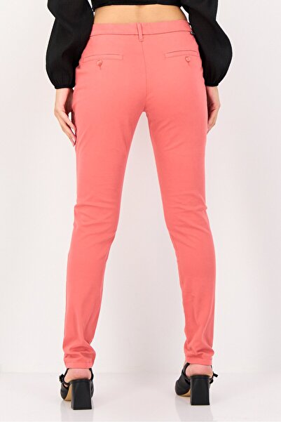 Reiko Women Regular Fit Solid Chino Pants, Dark Coral
