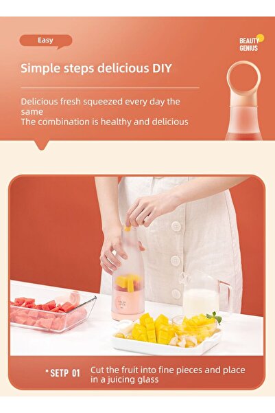 Generic Portable Electric Juicer Blender Bottle | 6-Blade, USB Rechargeable, Smoothie Maker