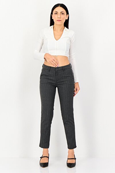 Reiko Women Cigarette Fit Stripe Straight Leg Pants, Multicolor