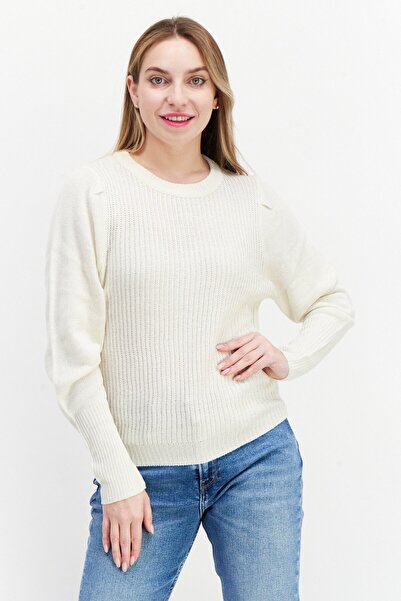 Brave Soul Women Knitted Sweater, Ivory