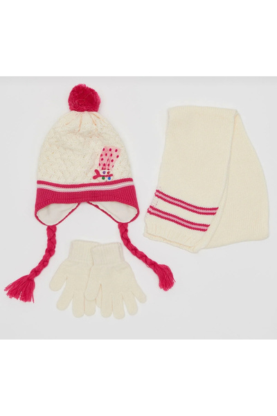 laviyonsa Scarf Beanie Gloves Girl Child Set