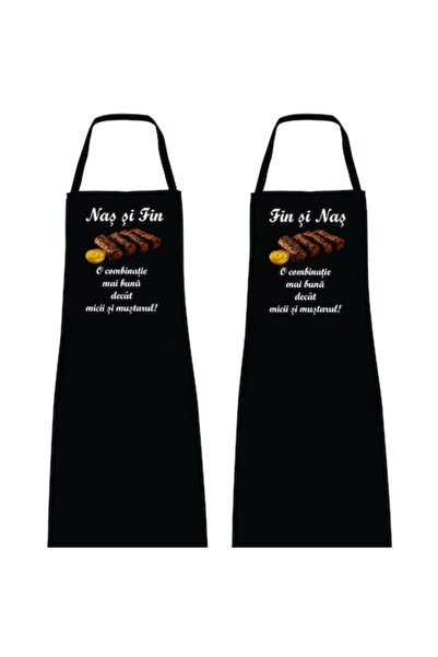 OEM Set Șorțuri Personalizate Nas și Fin, O Combinație Mai Bună Decât Cârnați la Grătar cu Muștar