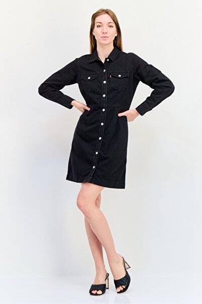 Levi's Women Plain Denim Mini Dress, Black