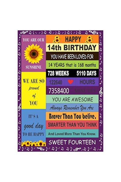 OEM Tablou Aniversare „Sweet Fourteen” 30×40 cm