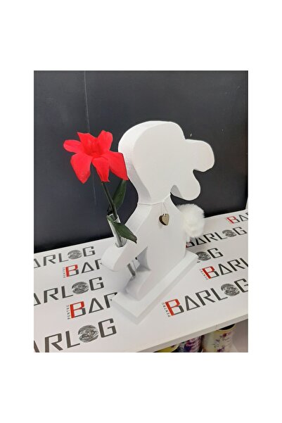 OEM Vază albă în formă de iepure cu floare de orhidee criogenată, 30 cm