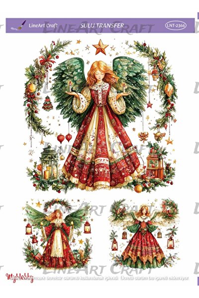 LİNEART Yılbası Sulu Transfer No:2366-25x35cm