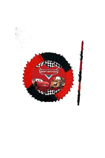 OEM Pinata Fulger McQueen si Bucsa, Rotunda, Diametru 42 cm + Bat, Pinata Cars