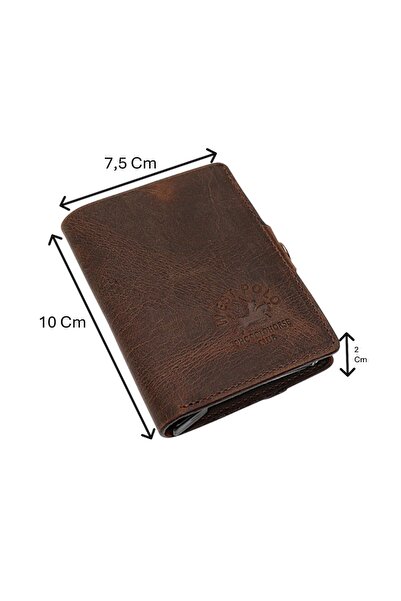 Westpolo Hakiki Eskitme Deri Bozuk Para Bölmeli ve Mekanizmalı Unisex Cüzdan ...