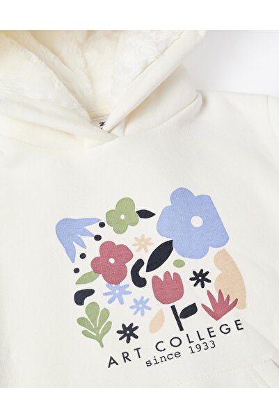 Ziddy Set Hooded Sweatshirt + Leggings for Girls 'Art College', Beige/Blue