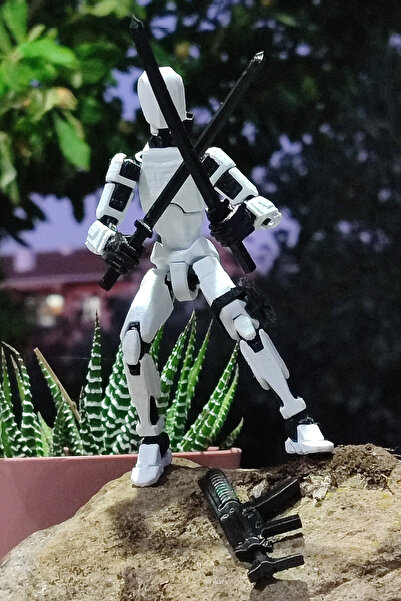 Grand TALİSMAN Oynar Eklemli Hareketli Robot Oyuncak Aksiyon Figürü 3D Baskı dummy 13 cm (Montajlı)