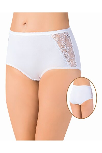 Miss Elit سراويل داخلية باتو سليب ذات خصر عالٍ ومزينة بالدانتيل الأبيض، عبوة ...