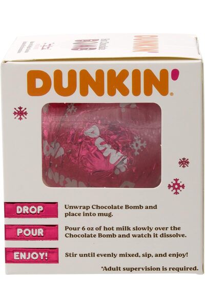 Dunkin ' Original Hot Chocolate Bomb, Melting Belgian Milk Chocolate Ball Filled with Mini Marshmallo