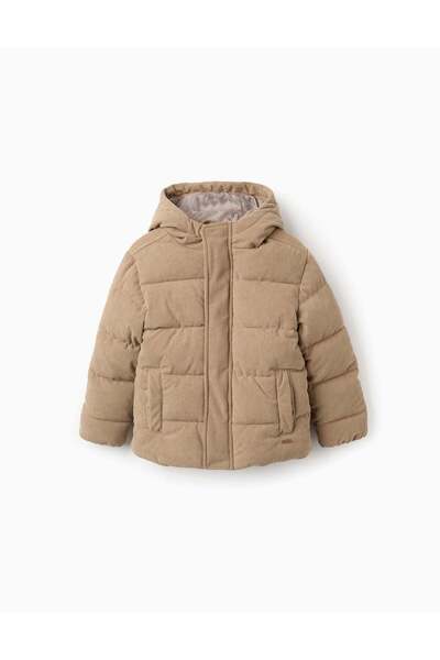 Ziddy Padded Jacket with Hood for Boys, Brown