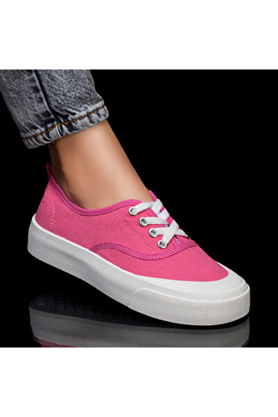 Modlet.ro Sneakerși roz închis pentru femei cu talpă groasă MOD03714