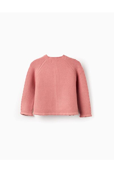 Ziddy Knit cardigan, cotton for baby, pink