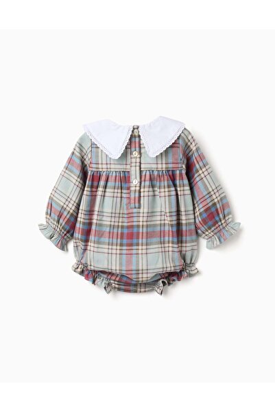 Ziddy Cotton jumpsuit with check pattern 'B&S' for newborn girls, multicolour