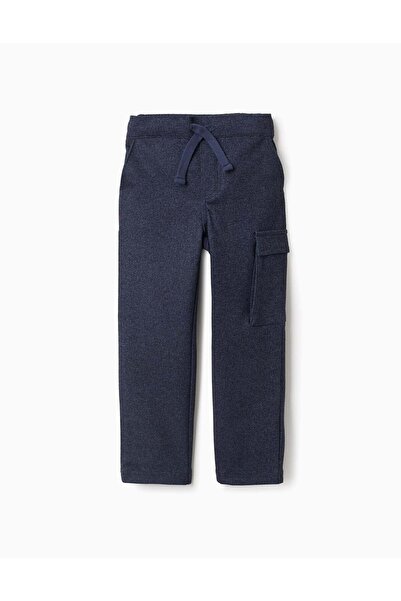 Ziddy Chevron Interlock Trousers for Boys 'Straight', Dark Blue