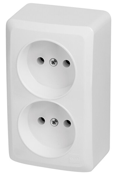 Other Priză dublă Berg 2x2P IP20 Alb, Design minimalist