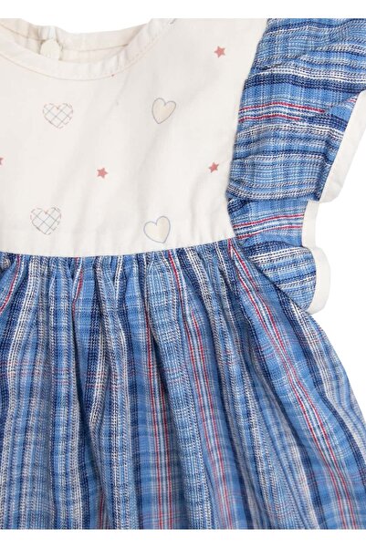 Ozmoz By Mukadder Özden 100% Cotton Blue Plaid Summer Baby Girl Dress