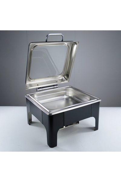 AL-HAMAMMI Square buffet warmer with large glass cover for hotels and restaurants (6 liters)