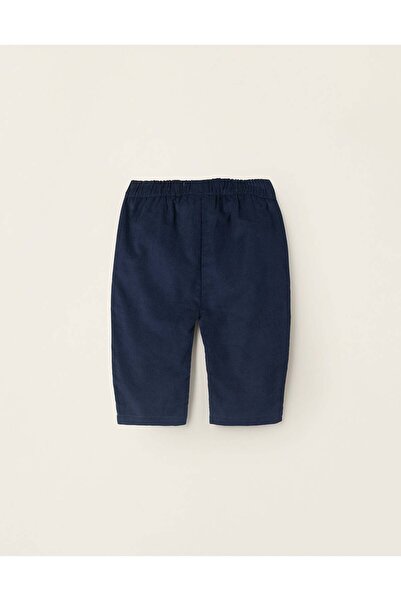 Ziddy Corduroy Cotton Trousers for Newborns, Dark Blue