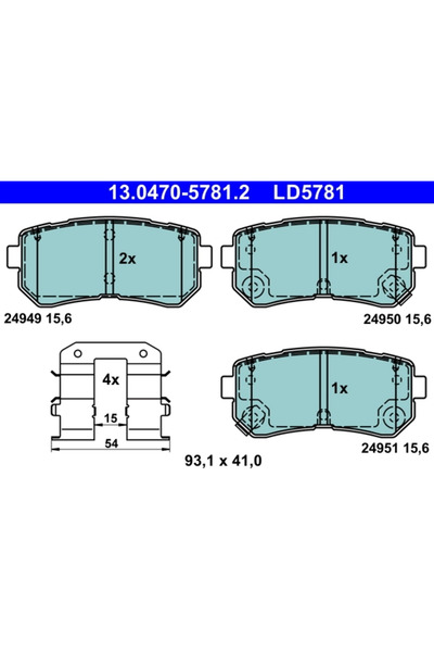 Ate Set Placute Frana Frana Disc Hyundai Creta/Kona/Tucson Kia Picanto 2/Soul...