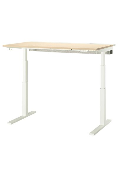 hobiurun Yüksekliği ayarlanabilen çalışma masası, huş kaplama-beyaz, 140x80 c...