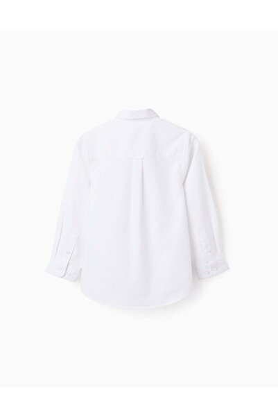Ziddy Shirt in Cotton Oxford for Boys, White