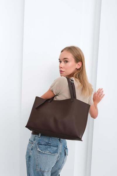 Shule Bags حقيبة كتف جولي للاستخدام اليومي باللون البني