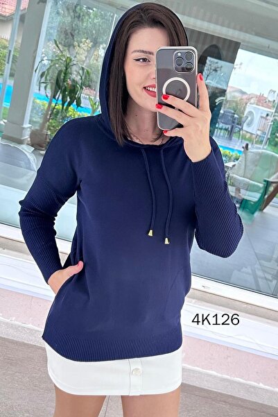 İnce Topuk بلوزة تريكو بغطاء للرأس 4K126