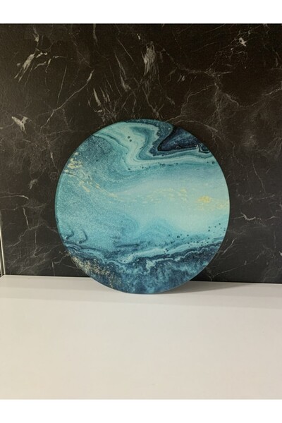 Saban Diameter 27cm - Frosted Glass, Ocean - Cutting Board - Presentation Tray