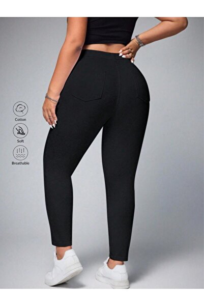 SHEVEGA High Waist Medium Size Black Linen Tight-Leg Linen Pants