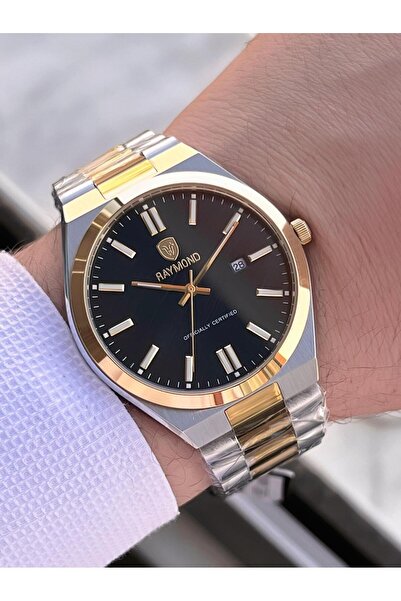 Raymond Special Steel Cord for Engagement and Grooms 2 Years Warranty 5 Atm Men's Wristwatch+Bracelet Rmd.27