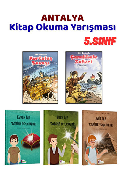Yağmur Çocuk Antalya Kitap Okuma Yarışması 5.Sınıf Kitapları, 5 Kitap Set, 5....