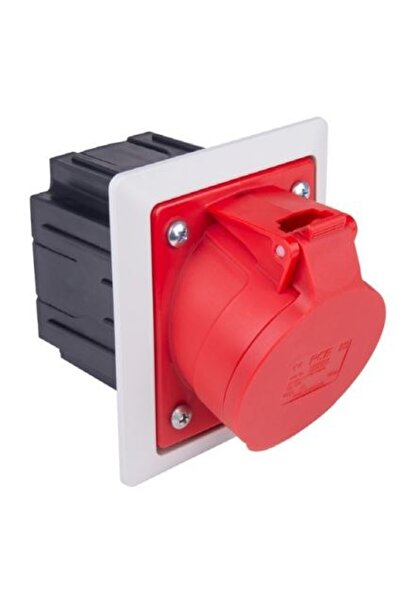Other Priză roșie 16A 5P cu cutie și ramă