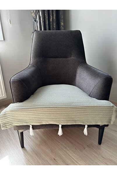 Doğa Tasseled Armchair Cover 90X80 Water Green