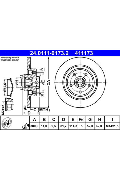 Ate Set Discuri Frana Renault Laguna 3/Latitude 2007-2015