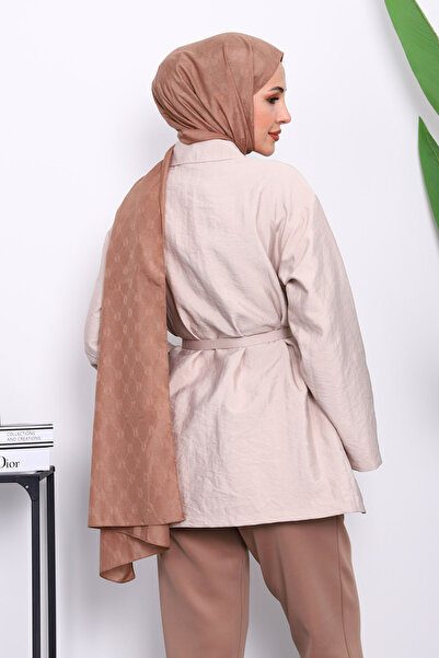 İmajButik Stone Stud Buttoned Zippered Tunic