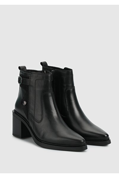 Provoq Black Leather Women's Boots