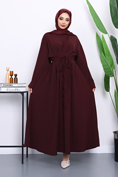 İmajButik Φόρεμα με πλισέ με κορδόνι στη μέση